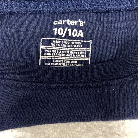 Carters navy blue snug fit cotton football pajamas size 10 boys - Picture 6 of 12